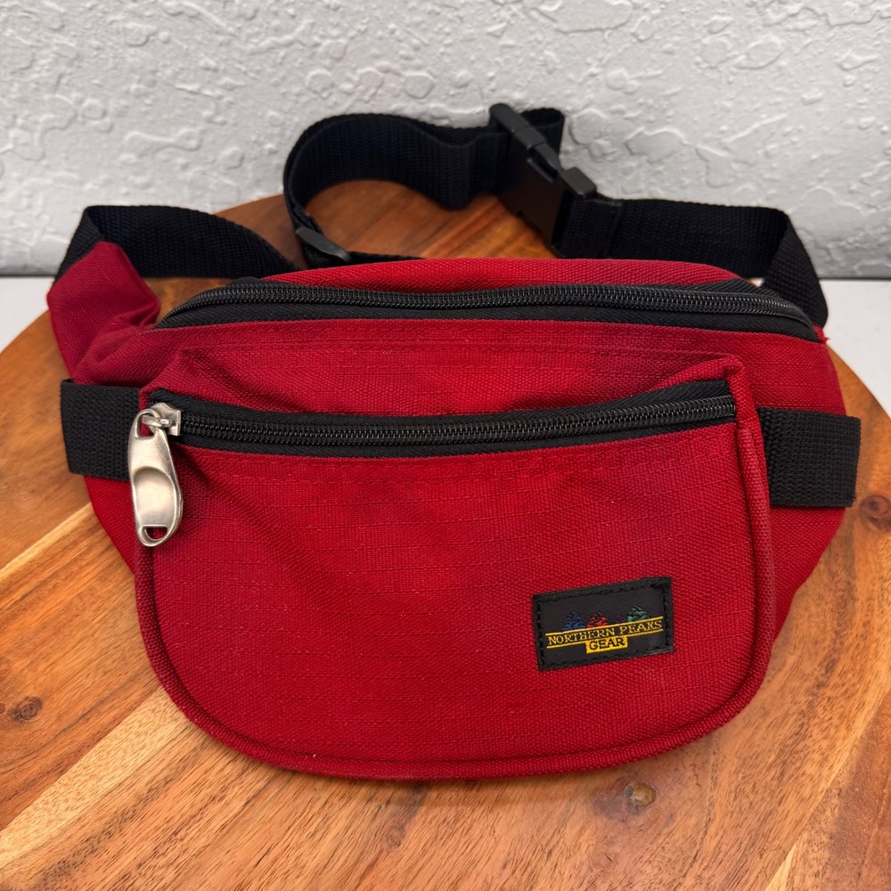 Northern Peaks Gear Red Canvas Waist Pack Fanny Pack Adjustable Gorpcore